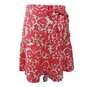 Lilly Pulitizer Mini Silk Skirt size 2 Pink White Pleated Bow Waist Flowy Lined